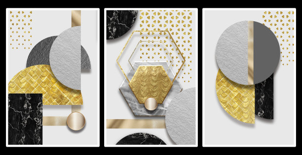 三维插画的现代墙框画布平面艺术。彩色大理石形状，圆形和线条，极简的设计在明亮的背景。图片下载