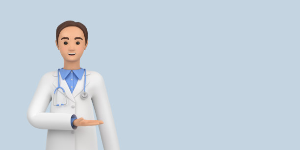 医生的性格。关于健康的医疗主题、广告横幅、海报或传单的3D插图。图片下载