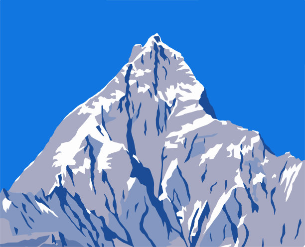 矢量插图安装Machhapuchhare图片下载