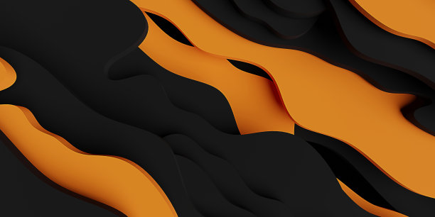 剪纸表面是分层弯曲的3D插画图片下载