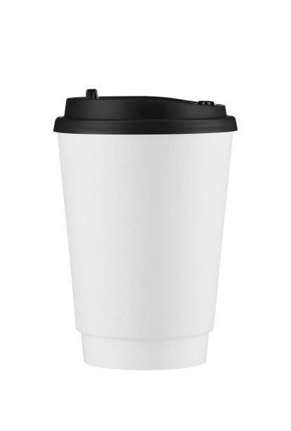 白纸咖啡杯孤立在白色背景与裁剪路径。真实的照片。黑色。图片下载