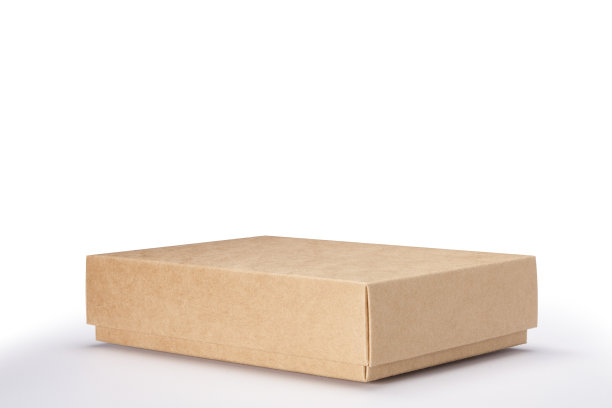 特写的一个棕色盒子在白色背景与剪切路径图片下载