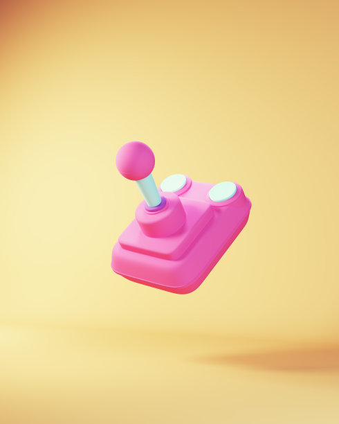 蓝粉复古操纵杆经典游戏控制器图片下载