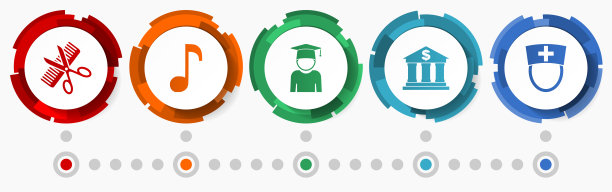 教育矢量图标集，学校概念平面设计按钮，信息图模板图片下载