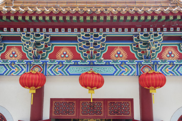 香港中国古庙的正面图片下载