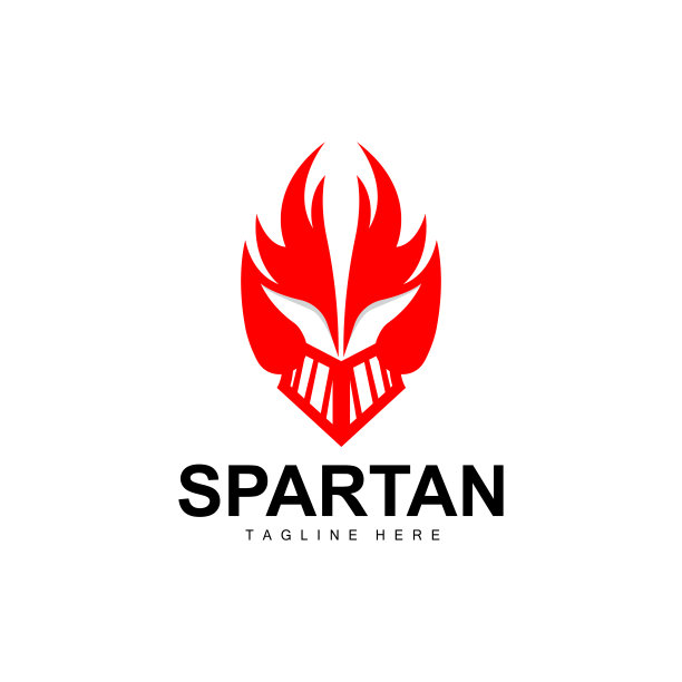斯巴达标志，战争头盔套装矢量，野蛮人装甲图标，维京人，健身房健身设计，健身图片下载