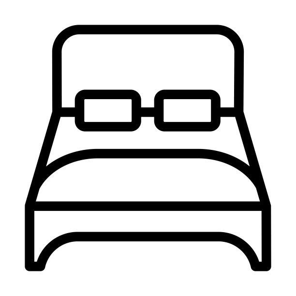 双人床粗线图标图片下载