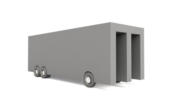 字母M形公交的3D插图图片下载