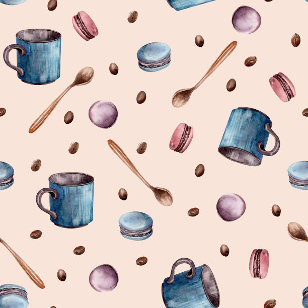 杯,未曾。桃子水彩。模式。剪贴画插图。设计的菜单，烹饪博客，包装，纺织品，网页设计，网站，贴纸，邀请，图案，标志。手工绘制。图片下载