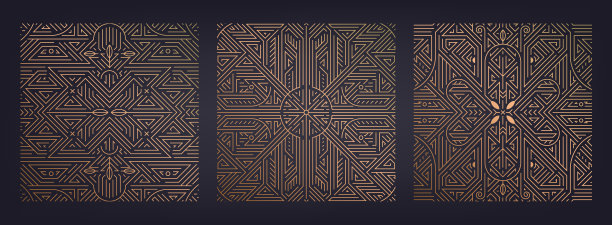 矢量装饰艺术的方块卡，抽象的几何设计模板的奢侈品。几何金线背景。用于包装，品牌，装饰，标语牌，横幅，传单图片下载