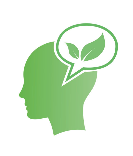 环保，绿色的树叶在人的头，环境概念矢量插图图片下载