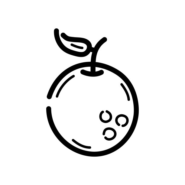 橙色的涂鸦图标。手绘符号。矢量插图。图片下载