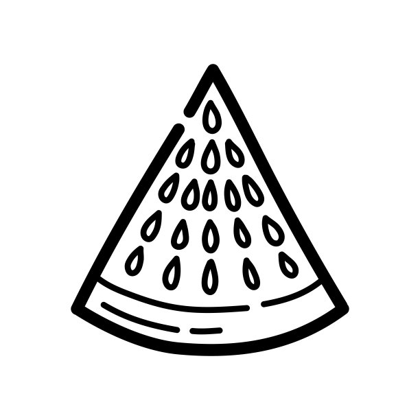 一块西瓜涂鸦图标。手绘符号。矢量插图。图片下载