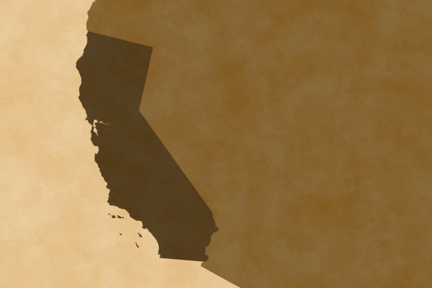 美国地图系列，加州，旧纸图片下载