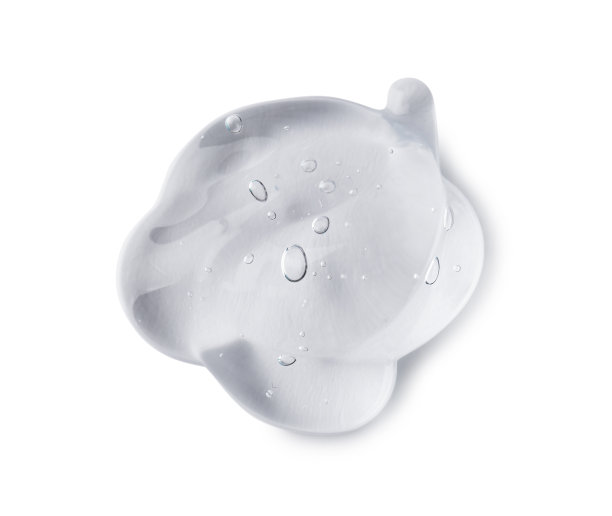 白色背景透明沐浴露样品，俯视图图片下载