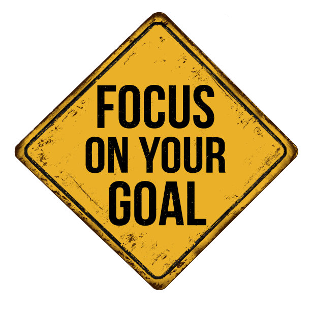 专注于你的目标复古生锈的金属标志图片下载