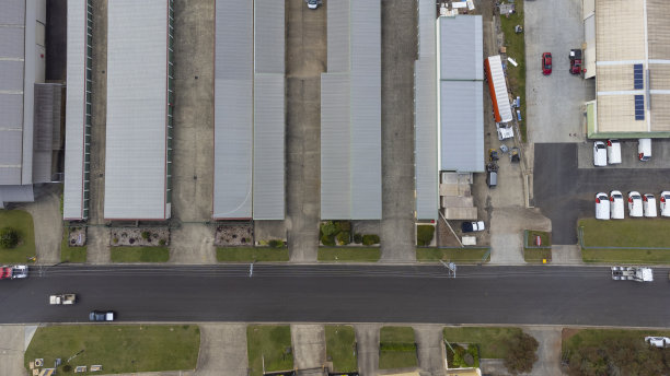 工业仓库和工厂鸟瞰图图片下载