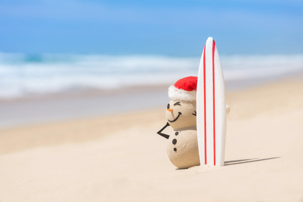 桑迪圣诞雪人和冲浪板图片下载