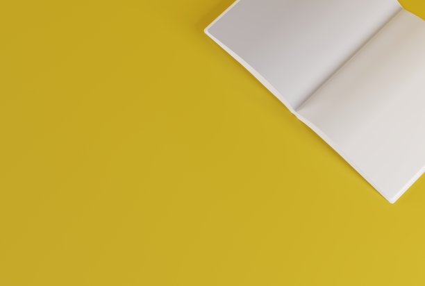 打开空白页的杂志。图片下载