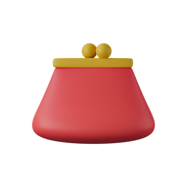 钱包3d插图孤立在白色背景。妇女钱包3d插图在白色背景。钱包插图。图片下载