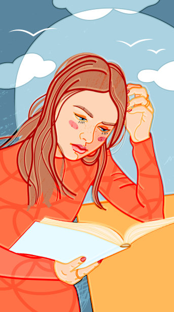 一个穿着橙色连衣裙的年轻女孩图片下载