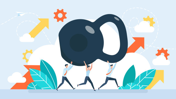 业务团队承担着沉重的责任。团队合作。一群商人举起了壶铃。商人和女商人银行贷款。纳税义务。金融债务。矢量图图片下载