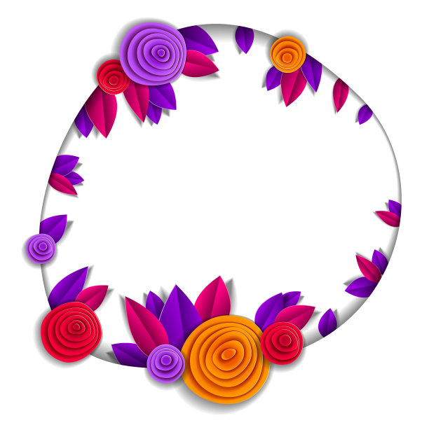 背景与花和秋叶剪纸风格，复制空间为文字，矢量秋季花卉插画。婚礼请柬或浪漫的贺卡。图片下载