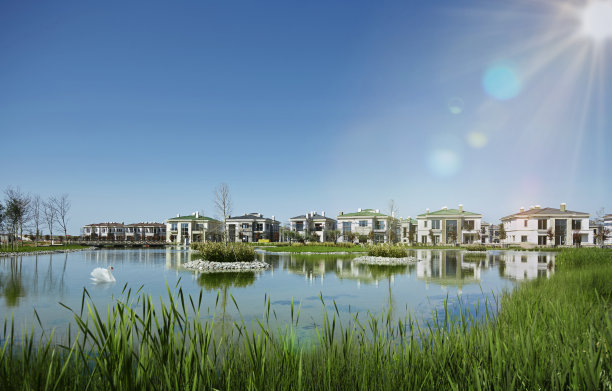 湖边的房子图片下载