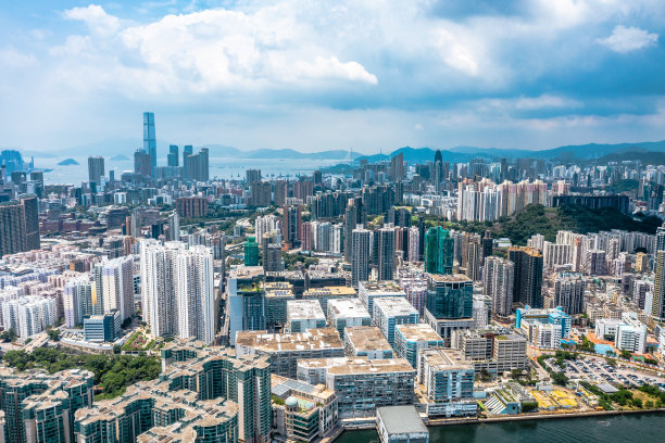 无人机拍摄的香港九龙城市景观图片下载