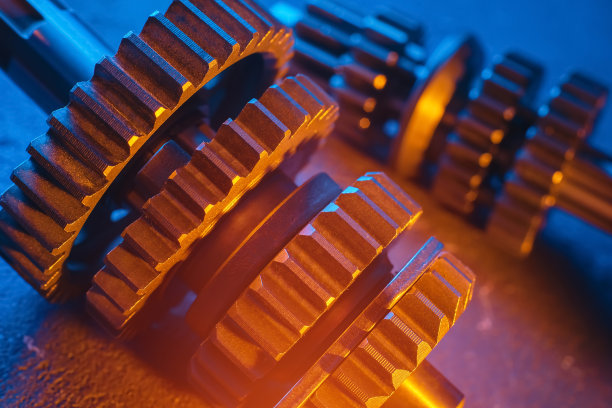 齿轮齿轮传动。齿轮箱轴。图片下载