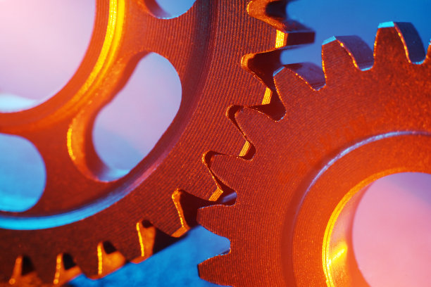 齿轮机构。工业机械。图片下载
