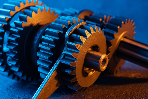 齿轮齿轮传动。齿轮箱轴。图片下载