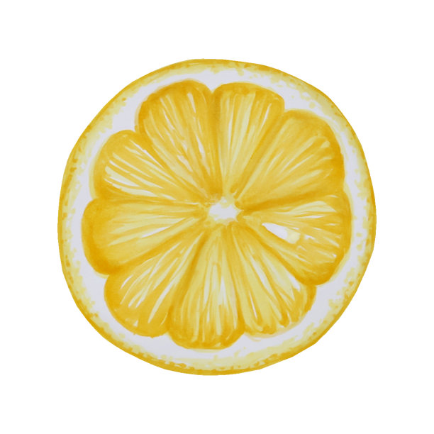 水彩画的成熟柠檬片。手绘免疫增强集维生素孤立插图在书写背景图片下载