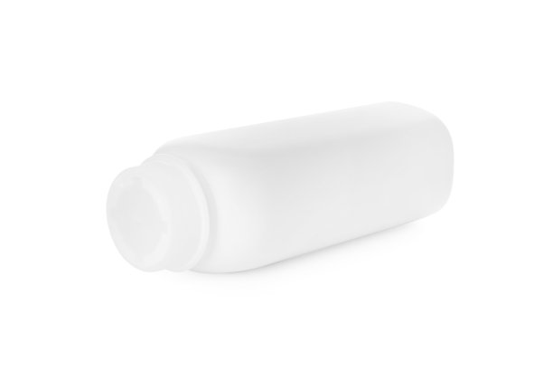 瓶内的粉尘隔离在白色上。婴儿化妆品图片下载