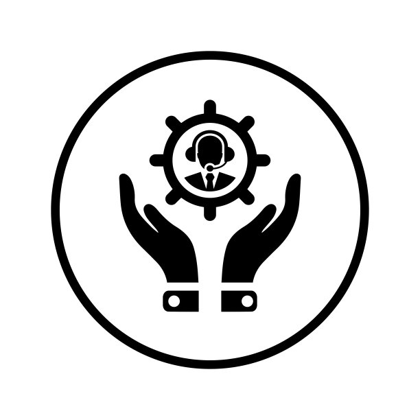 商务支持图标黑色矢量图图片下载