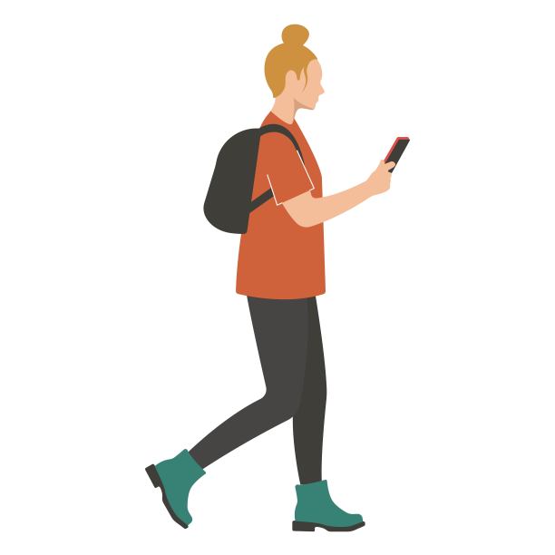 十几岁的女孩拿着手机走路图片下载