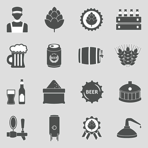 精酿啤酒图标。贴纸设计。矢量插图。图片下载
