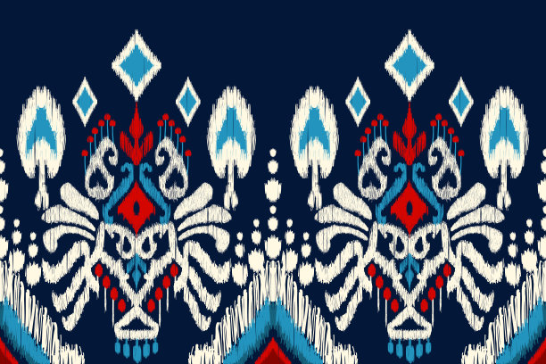 非洲伊卡特花涡纹图案图片下载