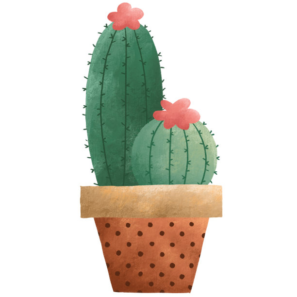 水彩盆栽植物图片下载