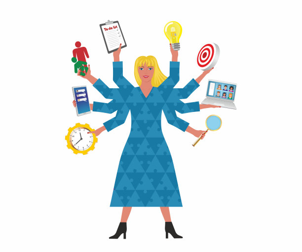 面带微笑试图做一切的湿婆神与女性矢量插画图片下载