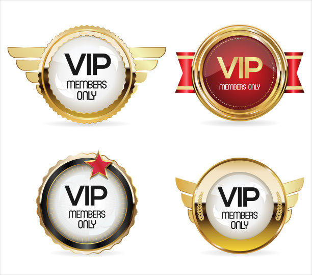 图文设计邀请VIP派对金徽章图片下载