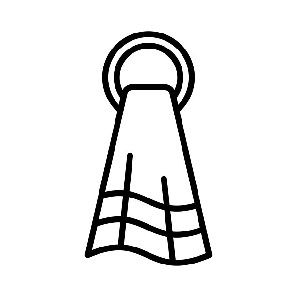 毛巾图标矢量设计模板在白色背景图片下载