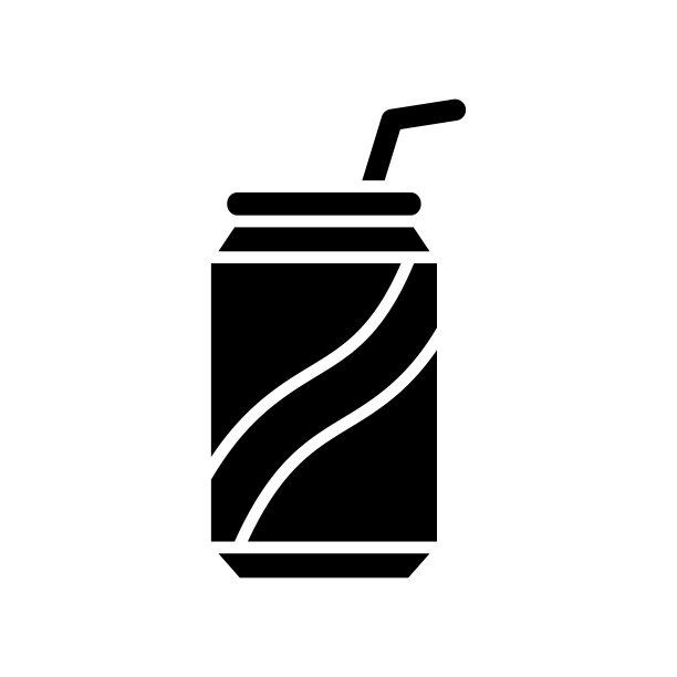 汽水罐图标矢量设计模板在白色背景图片下载