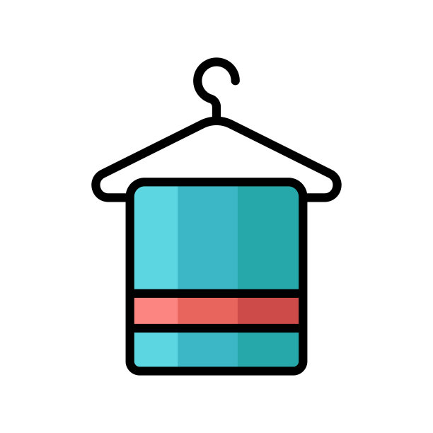 毛巾图标矢量设计模板在白色背景图片下载