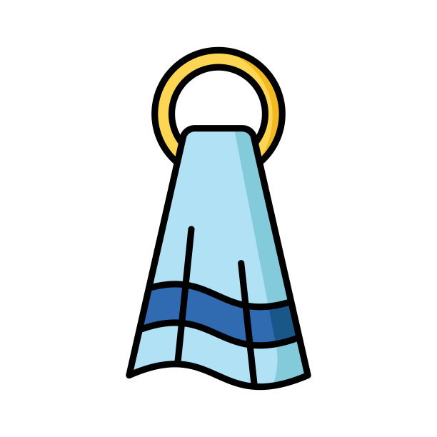 毛巾图标矢量设计模板在白色背景图片下载