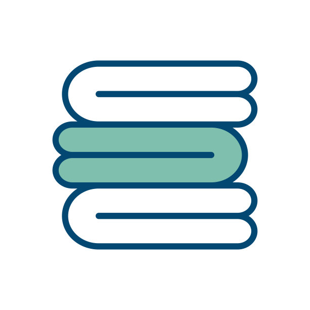 毛巾图标矢量设计模板在白色背景图片下载