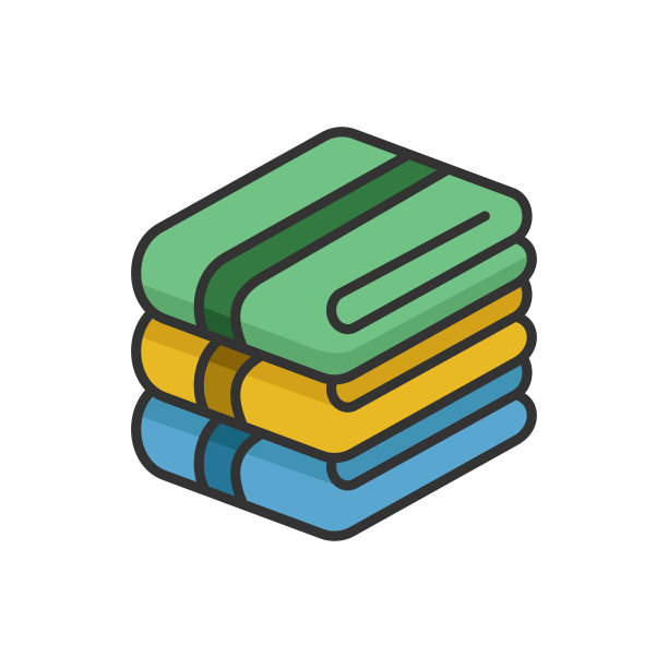 毛巾图标矢量设计模板在白色背景图片下载