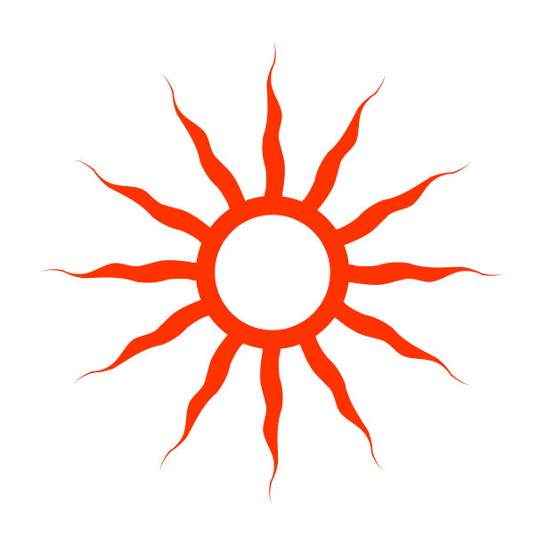 抽象红日图标。设计元素。图片下载