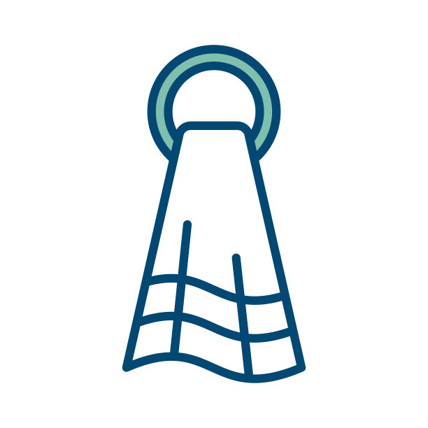 毛巾图标矢量设计模板在白色背景图片下载