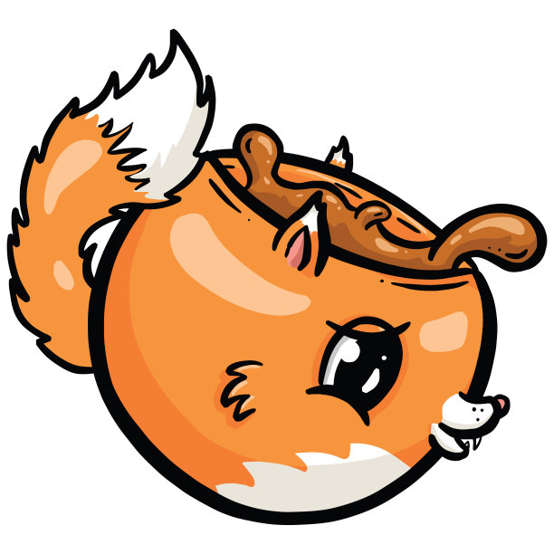 红狐狸造型的可爱孩子咖啡杯设计插画图片下载